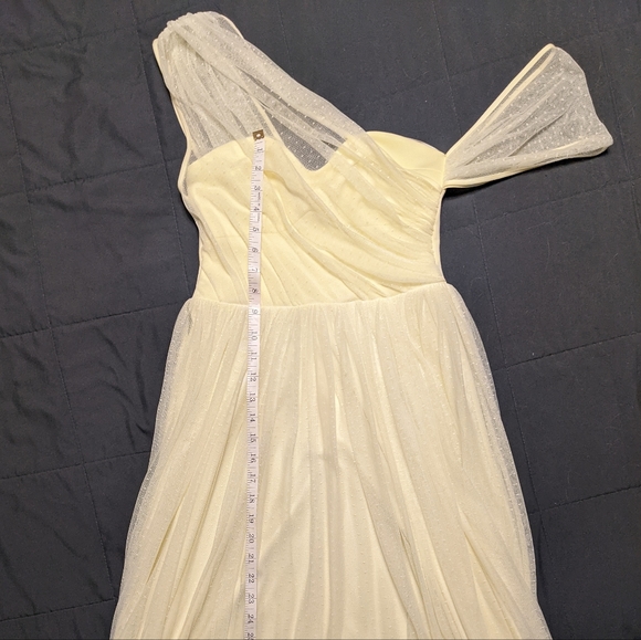 ASOS Dobby Mesh One Shoulder Prom Dress in Yellow UK 8/US 4. - Picture 14 of 15